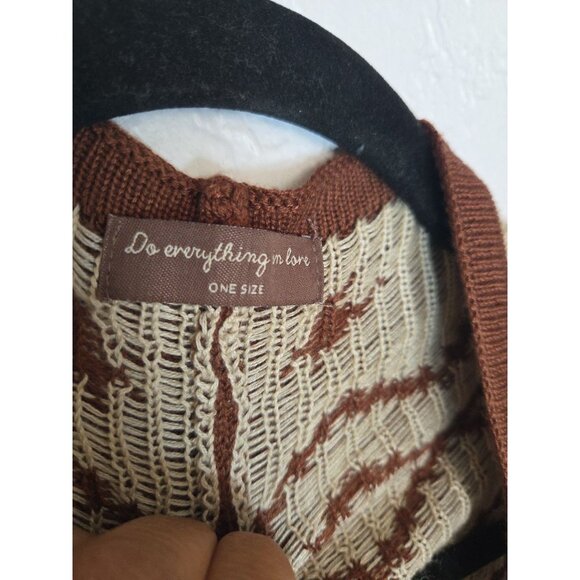 Anthropologie Do Everything In Love Poncho Shawl Vest Wrap Sweater One Size - Picture 3 of 5